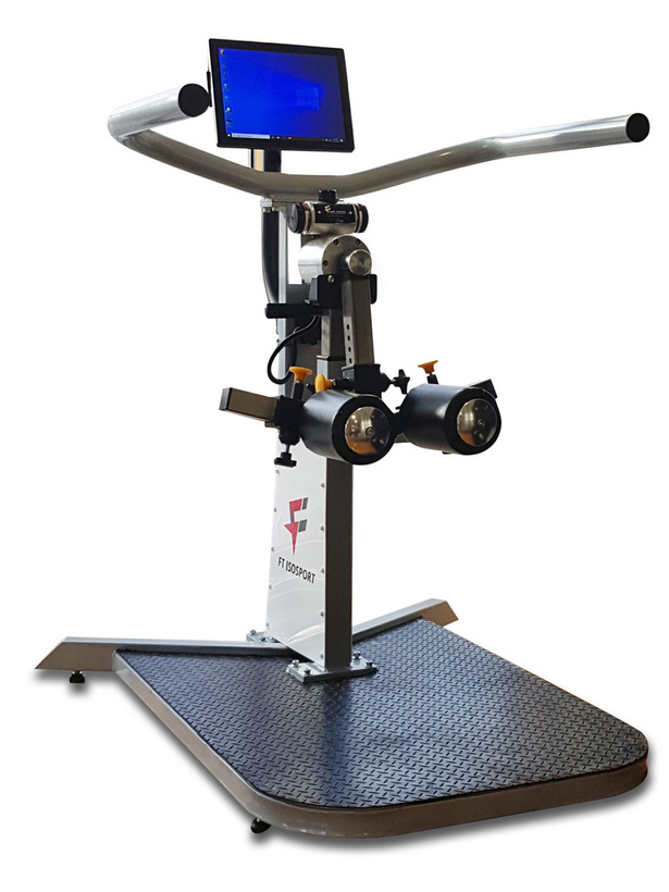 Velocity Isokinetics Hip machine — a standing isokinetic unit that instantly switches resistance between the glute and hip flexor for dual concentric running-speed training.